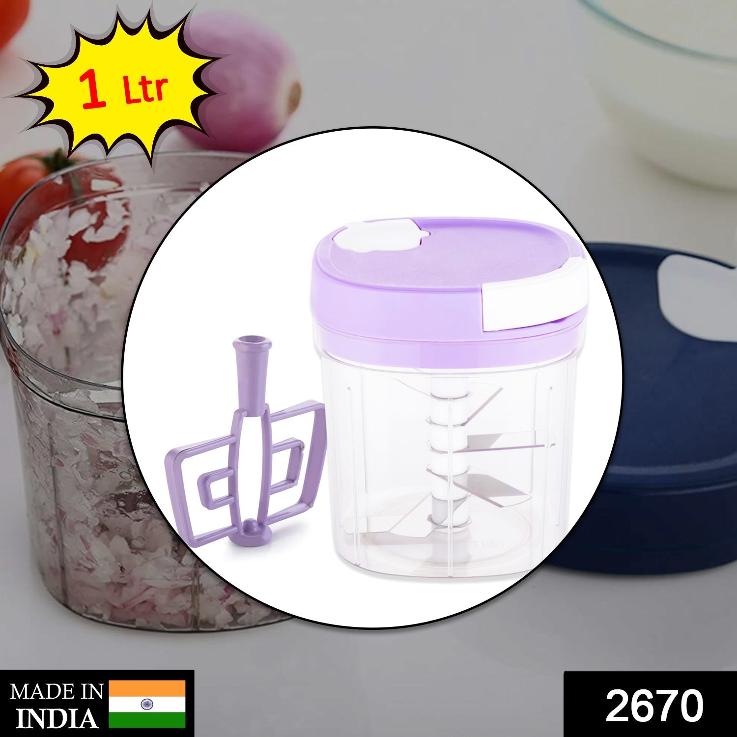 2670 2 in 1 Handy Chopper and Slicer Used Widely for chopping and Slicing of Fruits, Vegetables, Cheese Etc. Including All Kitchen Purposes. 2670 2 in 1 Handy Chopper and Slicer Used Widely for chopping and Slicing of Fruits, Vegetables, Cheese Etc. Including All Kitchen Purposes.